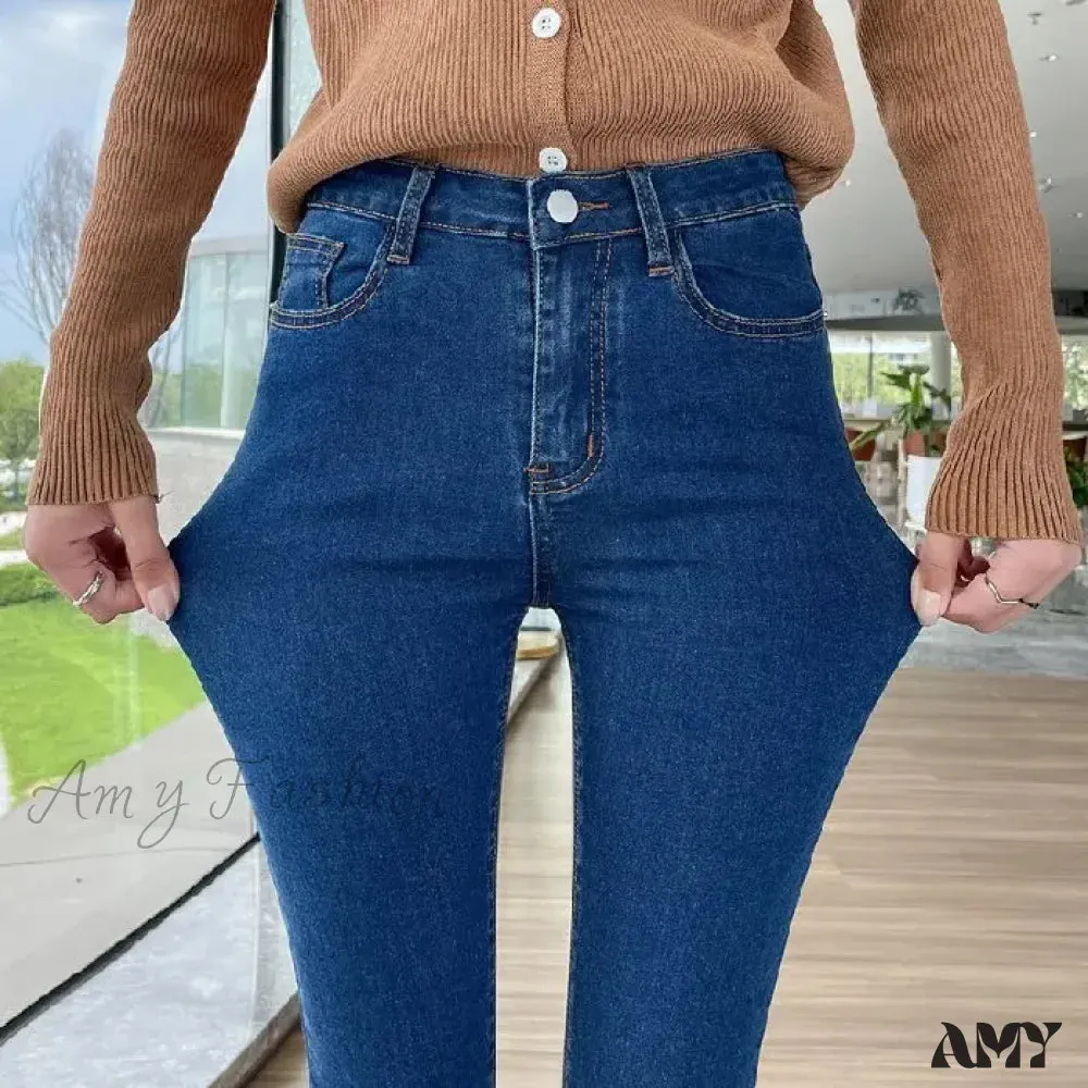 Amy Fashion - Quality Stretch Skinny Slim Fit Y2K Ripped Tight Denim Jean