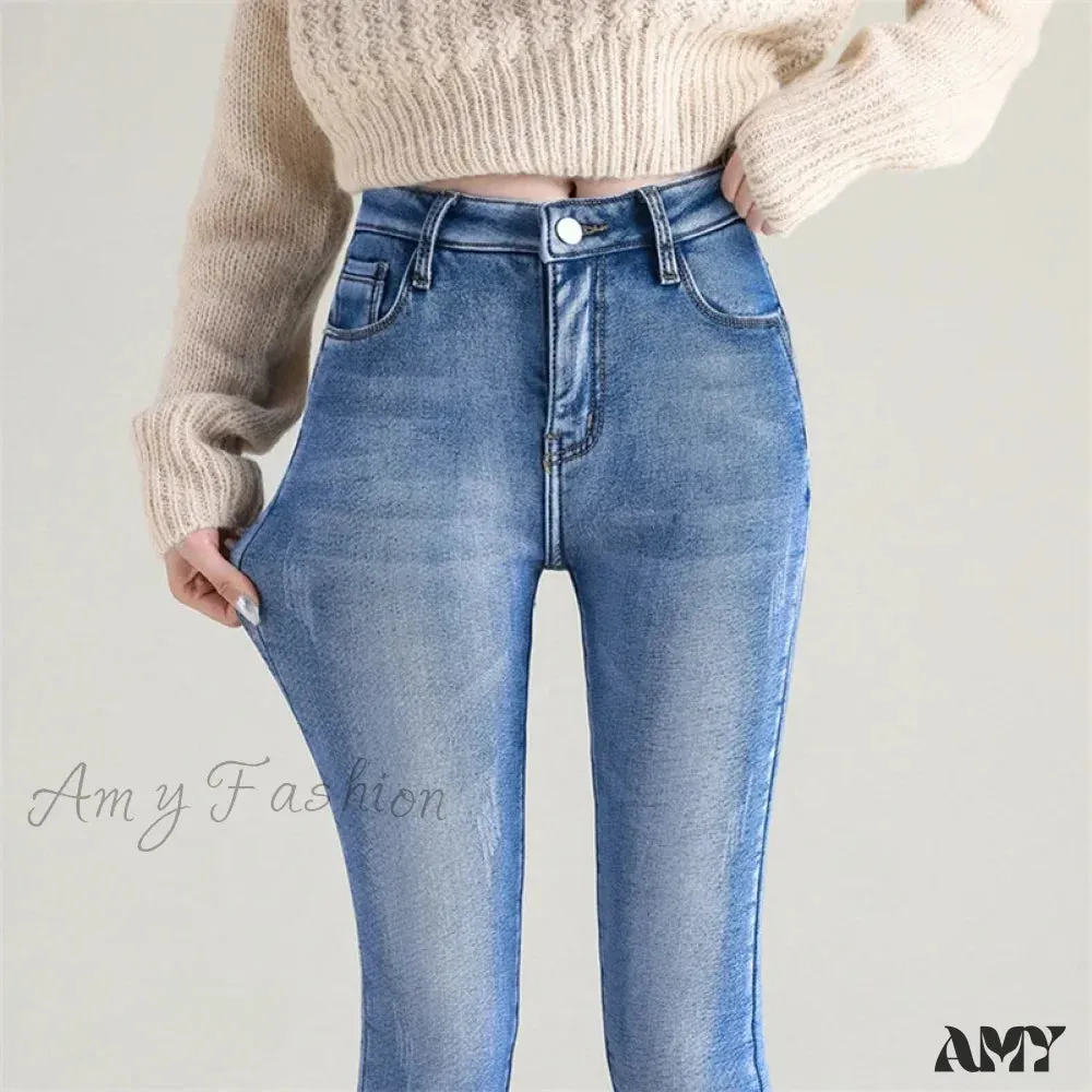 Amy Fashion - Quality Stretch Skinny Slim Fit Y2K Ripped Tight Denim Jean