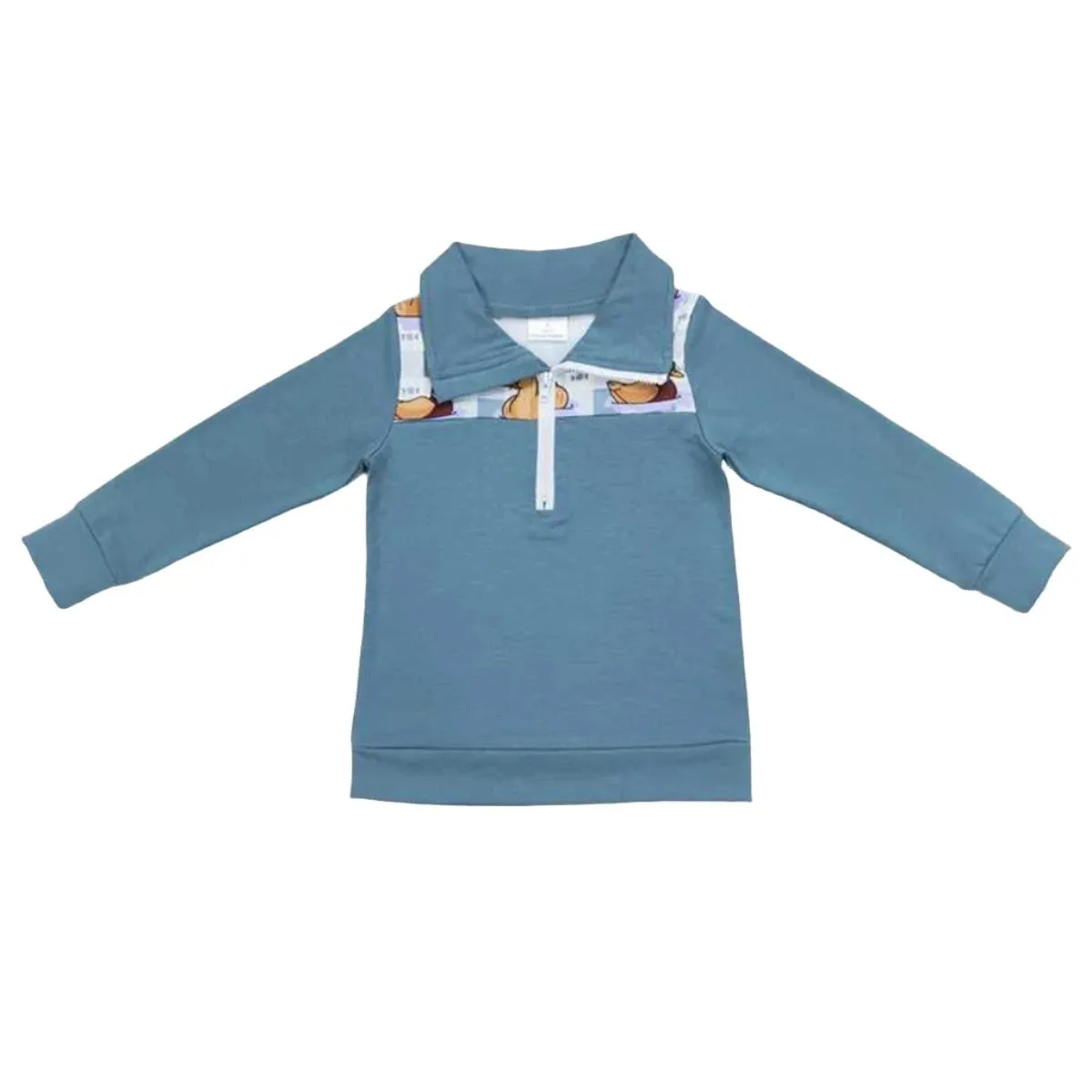 Boys Shirt - Quarter Zip - Western Plaid Duck to 14/16