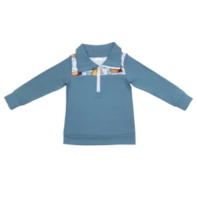 Boys Shirt - Quarter Zip - Western Plaid Duck to 14/16