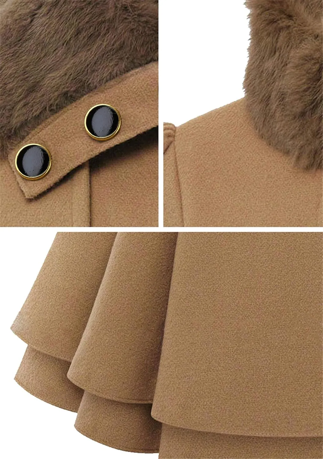 GRASWE Women's Trench Coat Long Sleeve Lapel Pea Coat Long Jackets