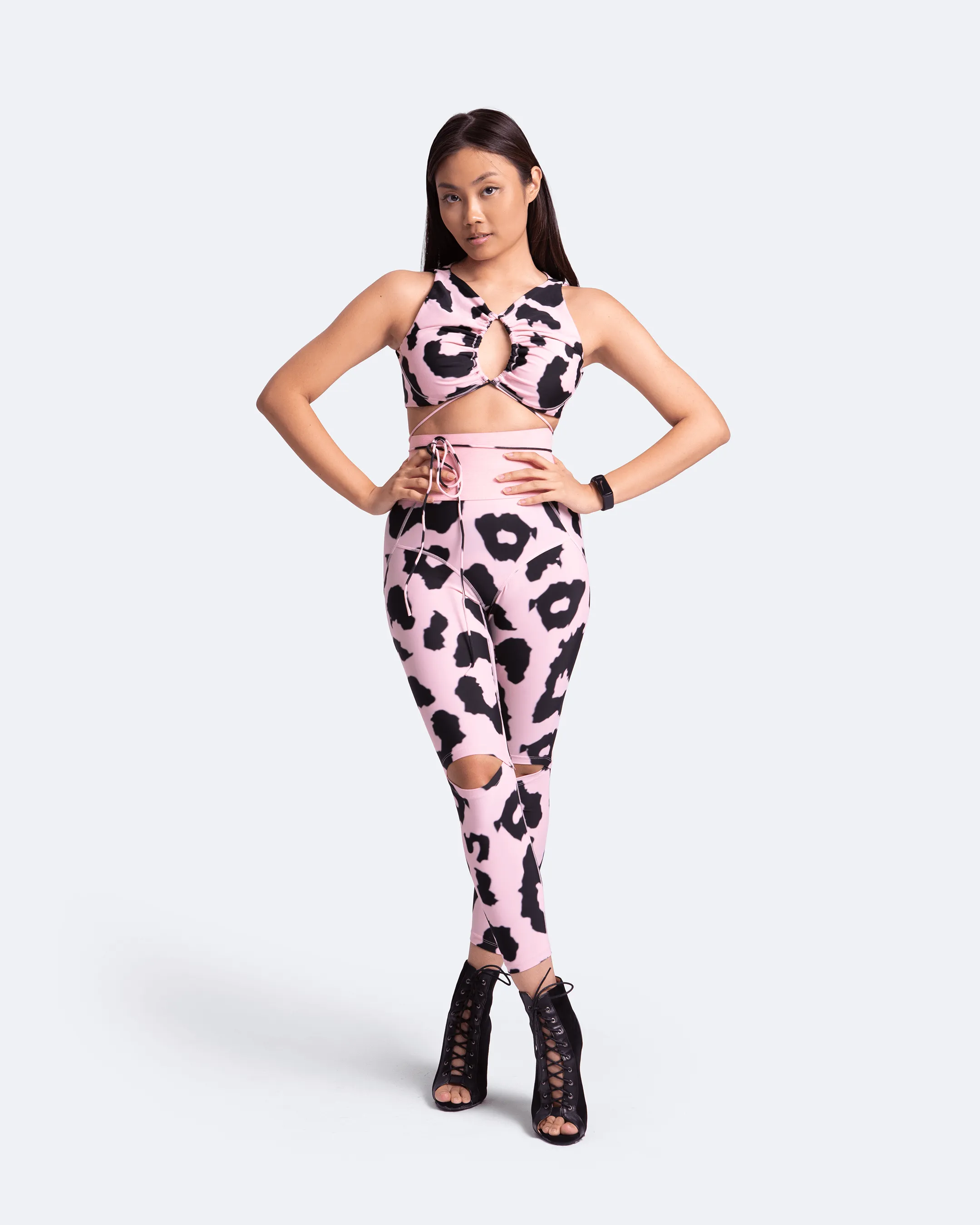 High-Rise Knee-Slit Leggings