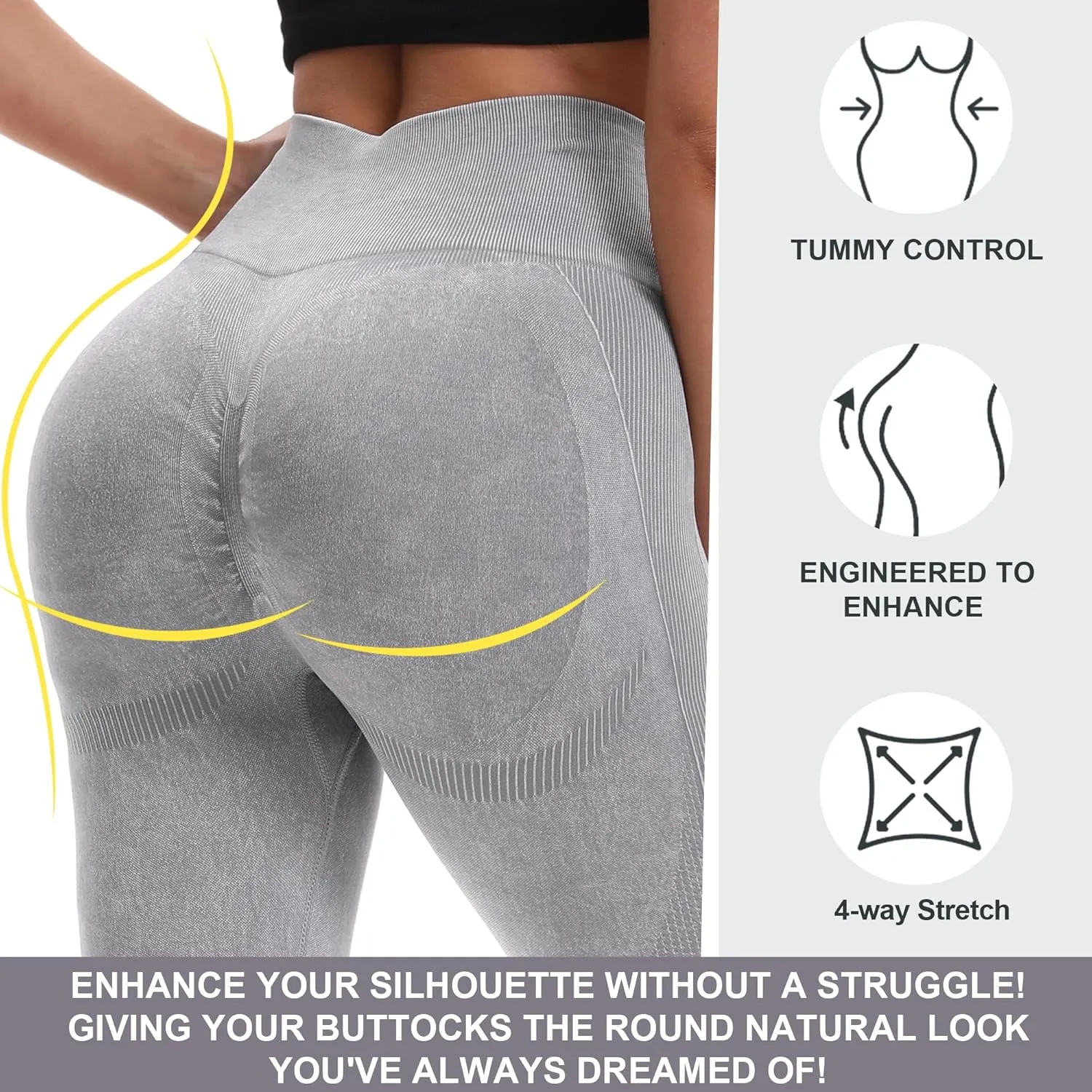 High Waisted Leggings for Women Tummy Control Soft Butt Lifting Yoga Pants Stretchy Workout Non See Through Leggings