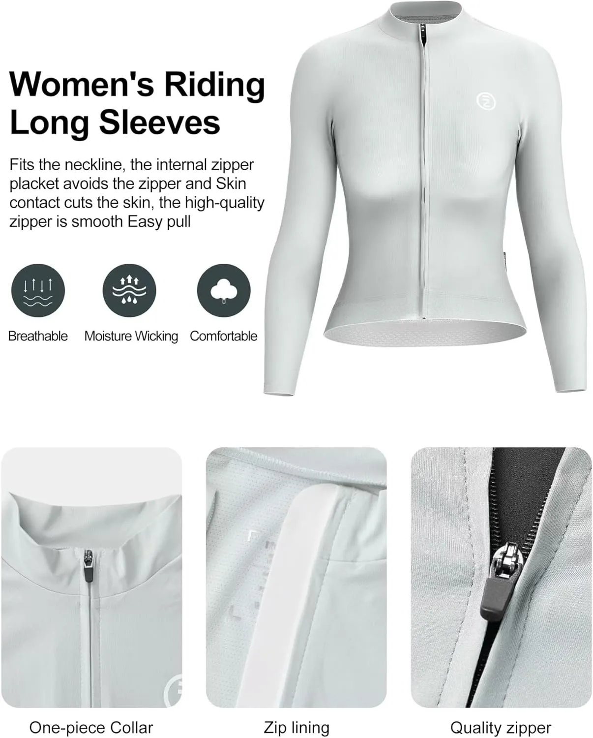 INBIKE Cycling Jersey Women Long Sleeve, Breathable Bike Shirts with Pockets, Bicycle Clothing for Road Biking Riding