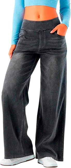 Large Size Denim High-Waisted Thin Multi-Pocket Straight Loose Dressy Casual Pants