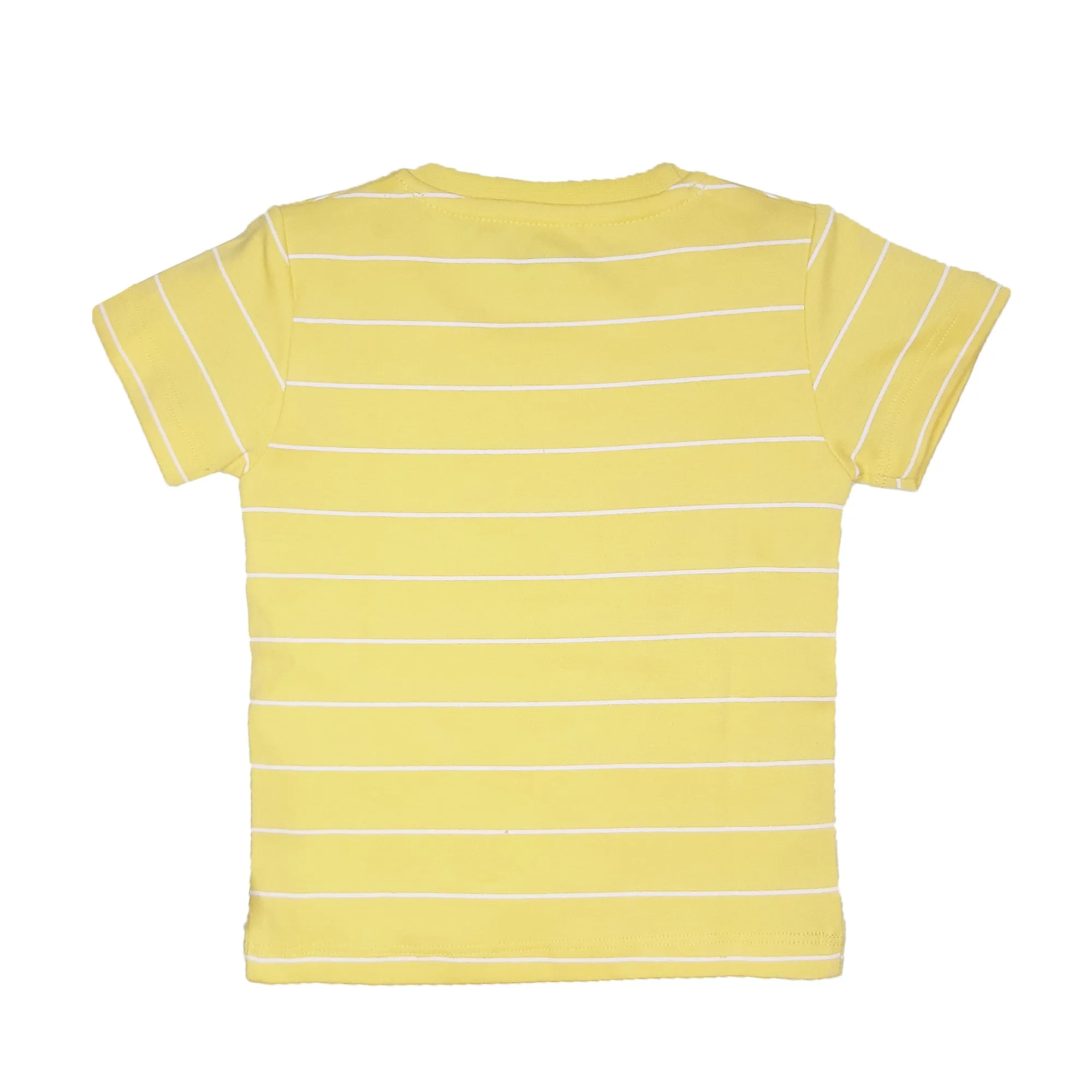 My Milestones Round Neck T-Shirt HS Stripes Yellow / White / Grey - 3 Pc Pack
