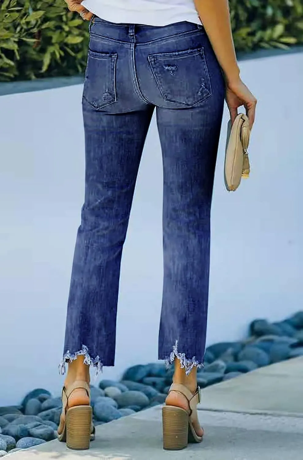 Necooer Womens Flare Jeans Classic Stretch Raw Hem Flare Bell Bottom Denim Jeans Pants