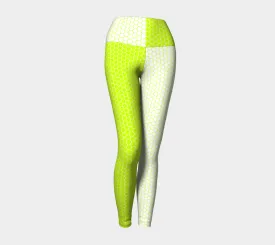 Neon Green Two Tone Honeycomb Yoga Leggings
