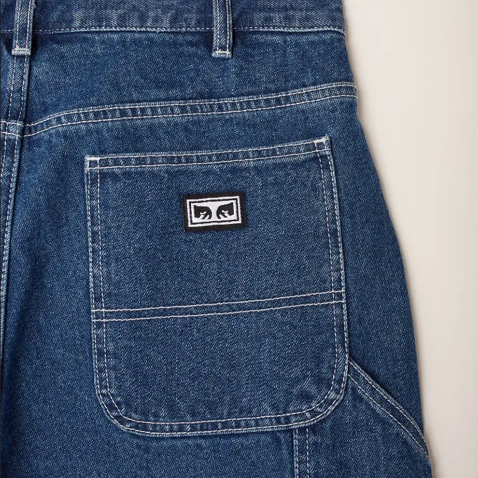 Obey Pantalone in Denim da uomo Hardwork Carpentiere 142010078 blu medio