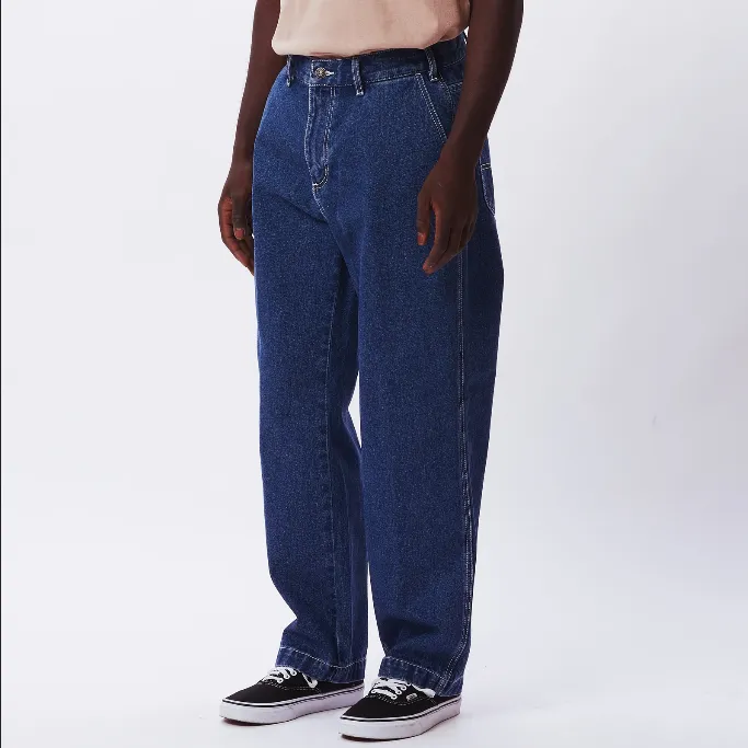 Obey Pantalone in Denim da uomo Hardwork Carpentiere 142010078 blu medio
