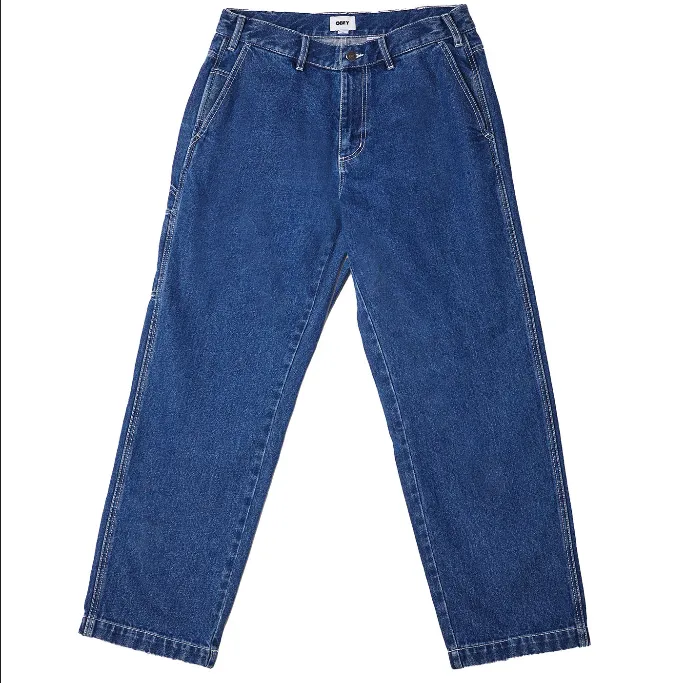 Obey Pantalone in Denim da uomo Hardwork Carpentiere 142010078 blu medio