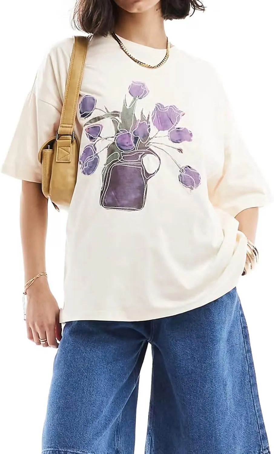 Preppy Oversized T Shirt Teen Girls Y2k Baggy Going Out Womens Cute Short Sleeve Graphic Tees Aesthetic Summer Tops
