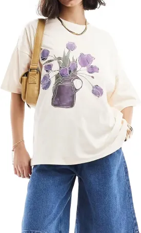 Preppy Oversized T Shirt Teen Girls Y2k Baggy Going Out Womens Cute Short Sleeve Graphic Tees Aesthetic Summer Tops