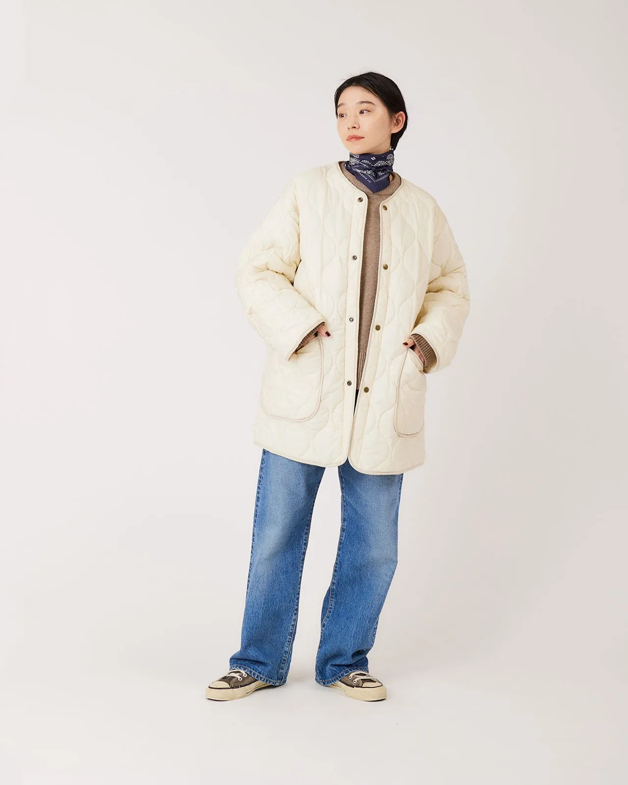 SHORT QUILTING COAT(WHITE)