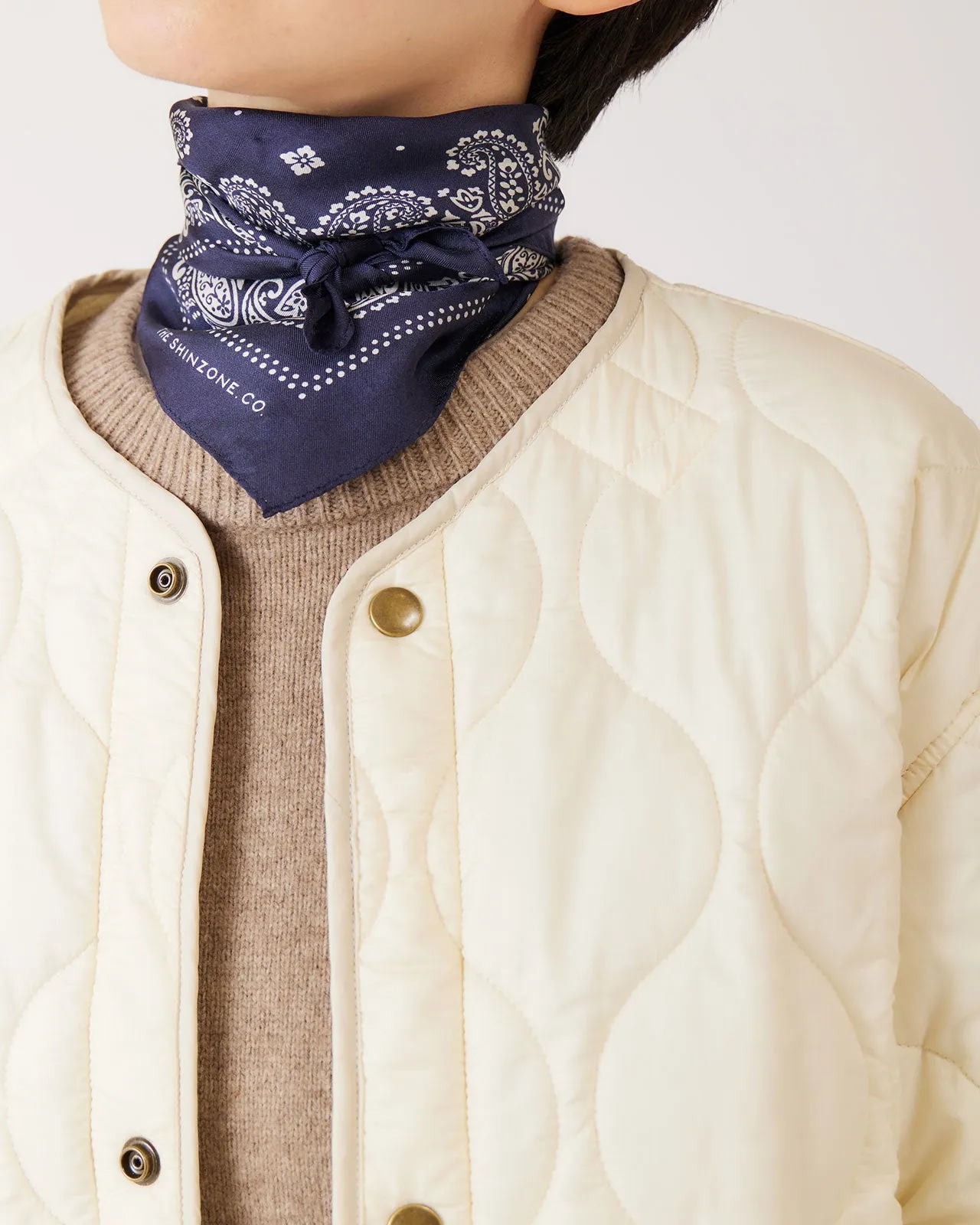 SHORT QUILTING COAT(WHITE)