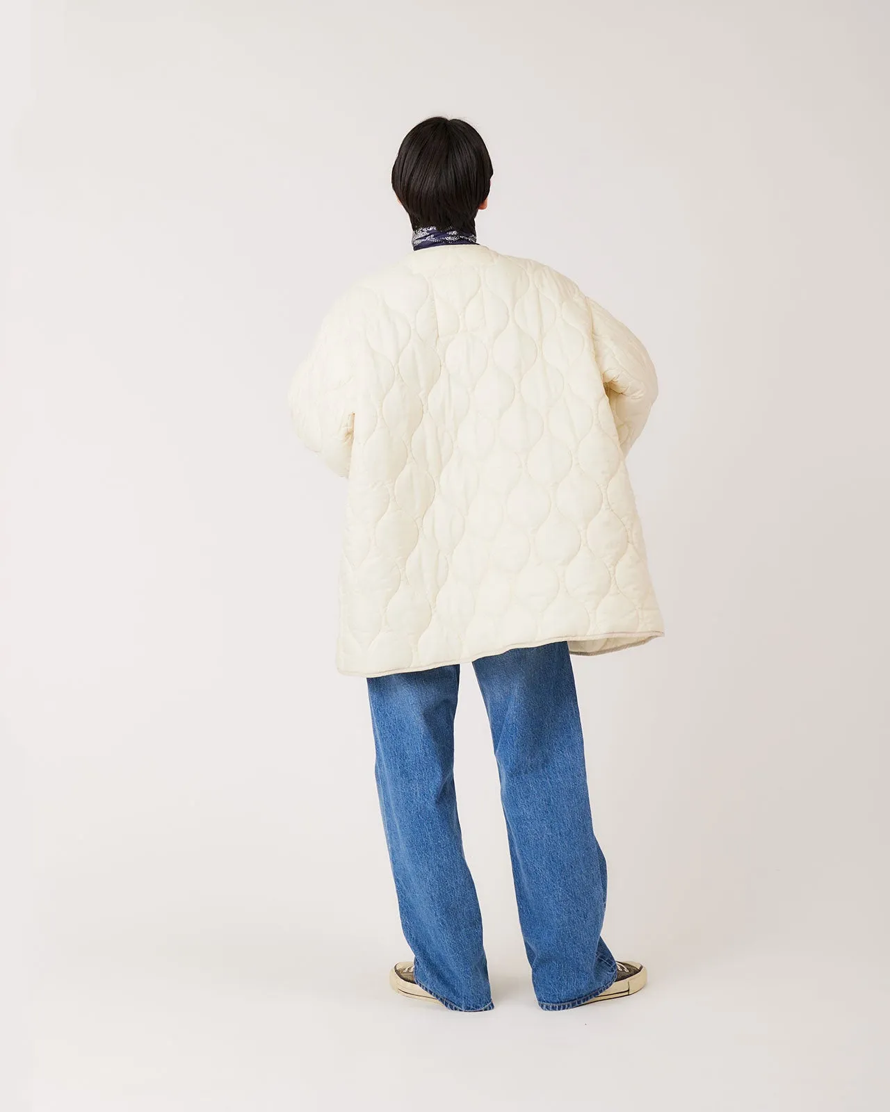 SHORT QUILTING COAT(WHITE)