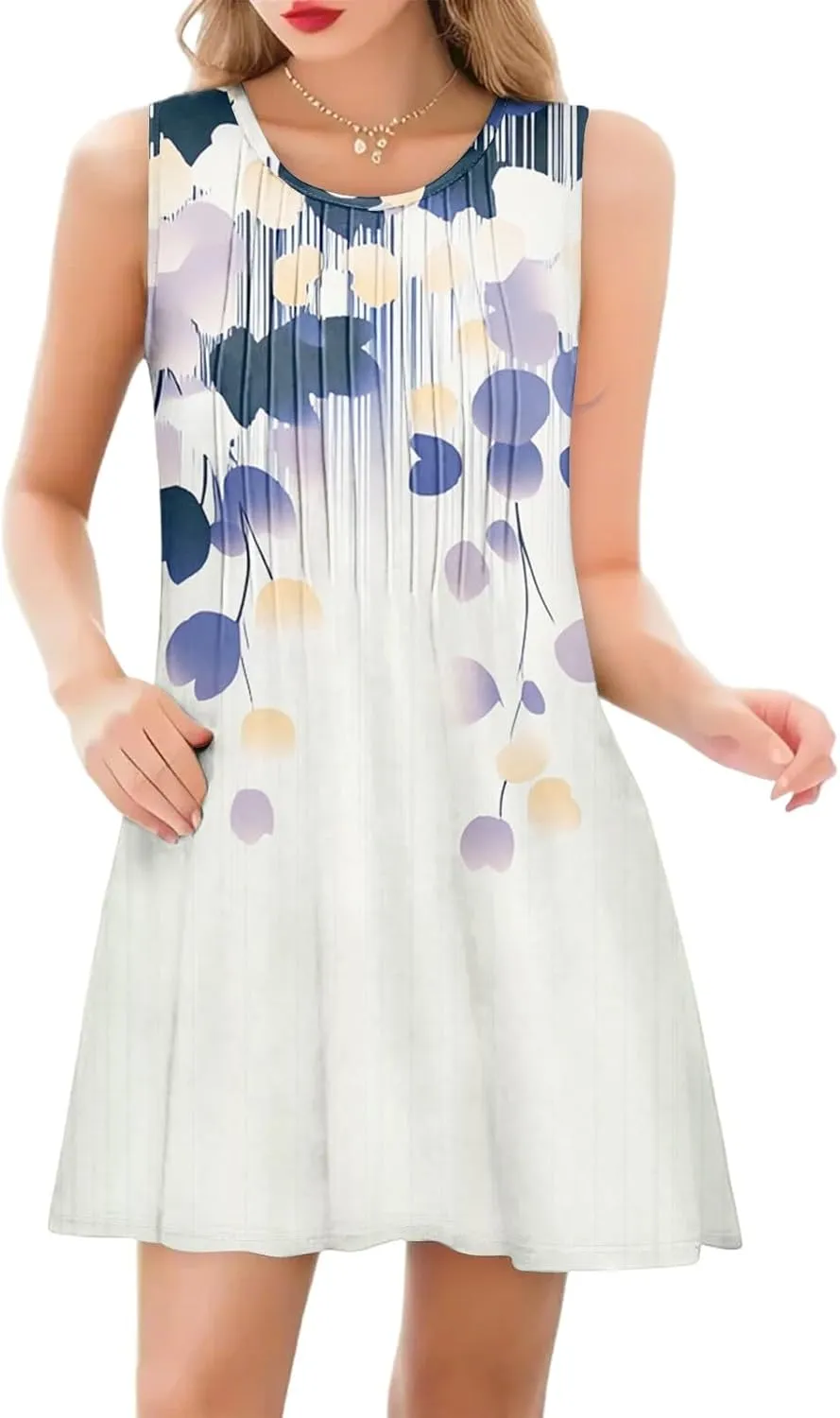 Summer Beach Vacation Clothes Spring Dresses for Women 2025 Sleeveless Floral Dress Boho Printed Mini Dress