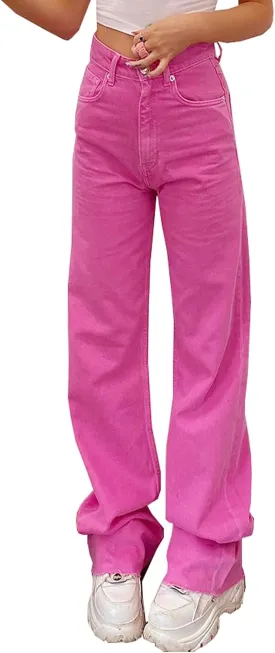 Vintage Jeans for Women Teen Girl High Waisted Relaxed Fit Straight Leg Baggy Boyfriend Jeans