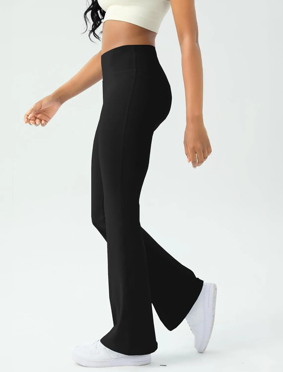 Women's Yoga Pants Bootcut Flare Leggings Flared Bell Bottom Leggings High-Waisted Workout Pants Tummy Control