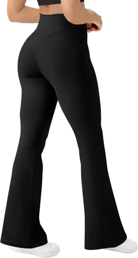 Women's Yoga Pants Bootcut Flare Leggings Flared Bell Bottom Leggings High-Waisted Workout Pants Tummy Control