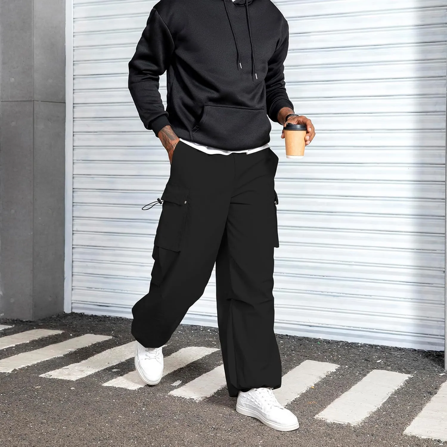 Zando Men's Cargo Pants Baggy Joggers Cargo Pant Oversized Trendy Casual Parachute Pants Mens Waterproof Hiking Pants